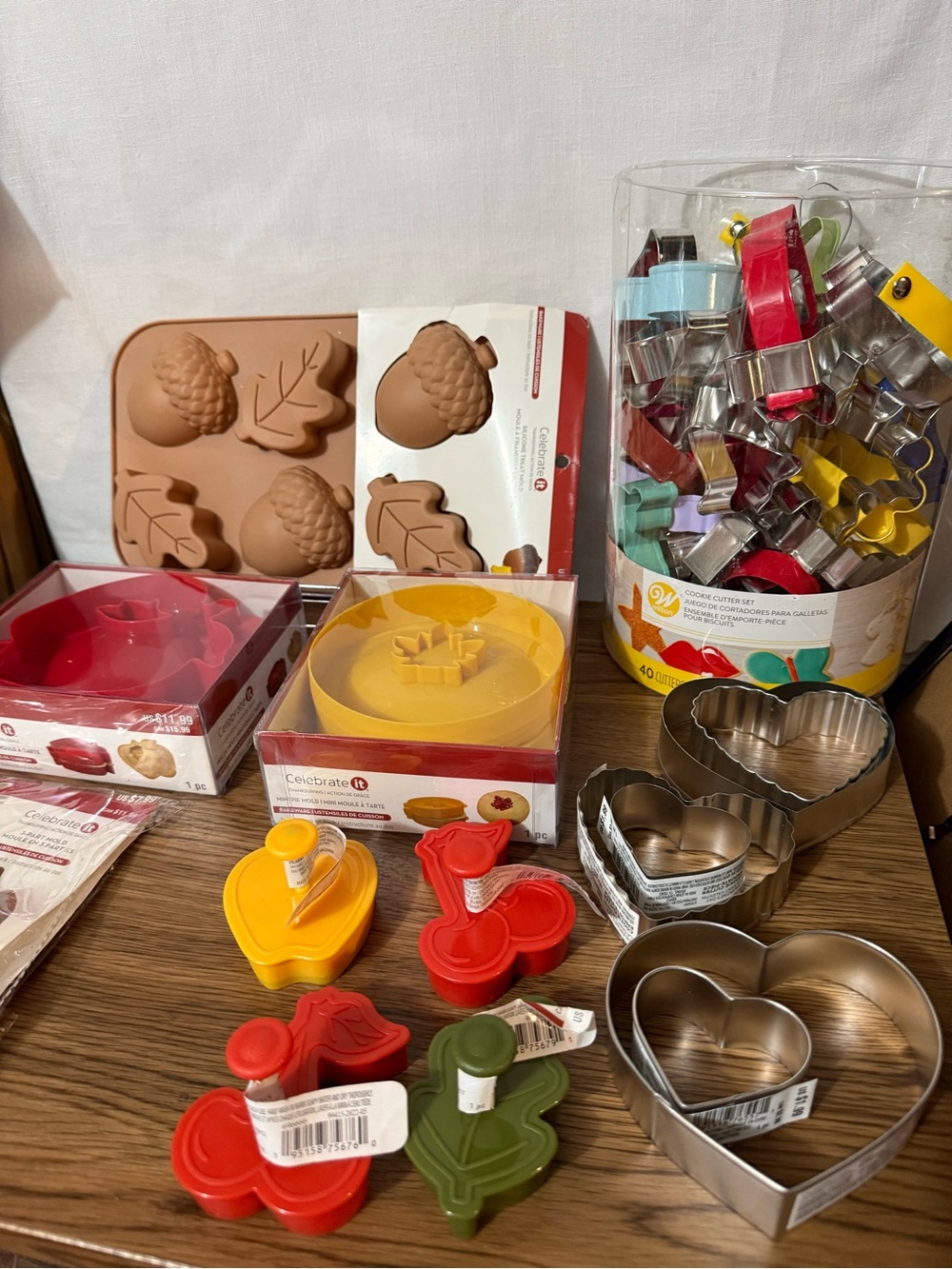 Cookie cutters, candy molds, pie molds
